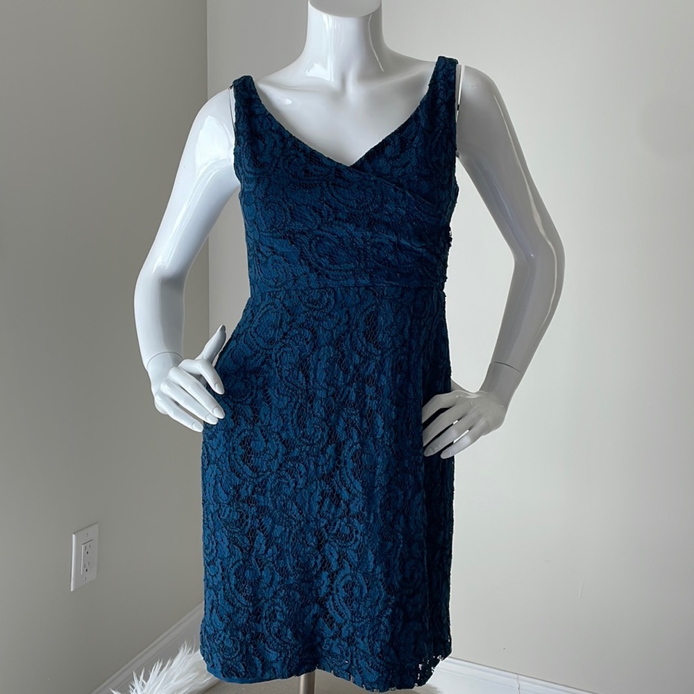 J. Crew Navy Blue Lace Dress Size 4P.